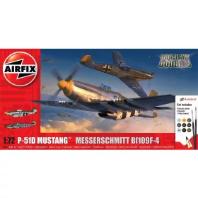   Airfix - 1:72 American Fighter P-51D Mustang vs German Fighter Messerschmitt Bf109F-4 - Dogfight Doubles