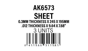 AK Interactive - 0.3mmthickness x 245 x 195mm - STYRENE SHEET