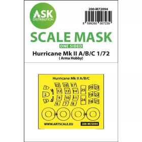   Art Scale - 1/72 Hawker Hurricane Mk.II A/B/C  one-sided fit express mask for Arma Hobby