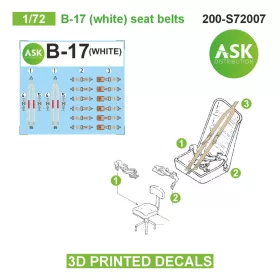   Art Scale - 1/72 B-17 (white) seat belts - 3D printed decals by ASK