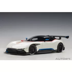   Autoart - Aston Martin Vulcan 2015 (Stratus White with Blue and Red Stripes) (composite model/full openings)