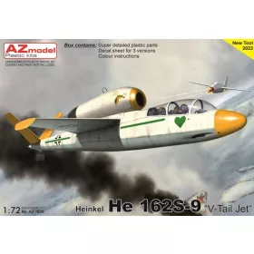 AZ Model - 1/72 Heinkel He 162S-9  V-Tail Jet