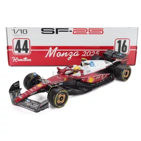   Burago - Ferrari SF-25 #4 L. Hamilton Formula 1 Monza Italy Gp 2025 - with driver figure - Bburago