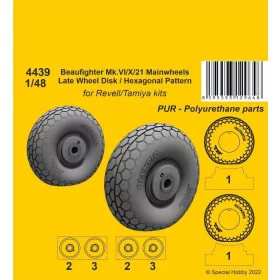   CMK - Beufighter Mk.VI/X/21 Mainwheels - Late Wheel Disk / Hexagonal Tread Pattern