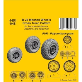 CMK - B-25 Mitchell Wheels/ Cross Tread Pattern