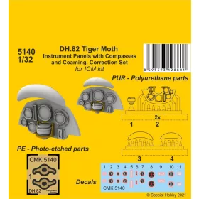   CMK - DH.82 Tiger Moth Instrument P. with Compasses and Coaming  Correction S.