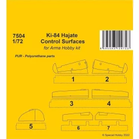   CMK - Ki-84 Hajate Control Surfaces 1/72  / for Arma Hobby kits