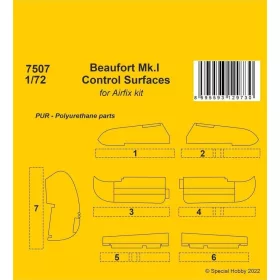 CMK - Beaufort Mk.I Control Surfaces 1/72 / for Airfix kit