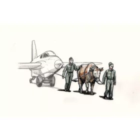 CMK - Ox towing a Me 163B w/2 Luftwaffe Ground Crew