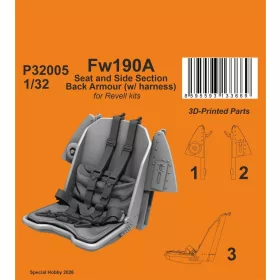   CMK - Fw190A Seat and Side Section Back Armour (w/ harness) for Revell