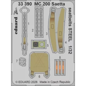 Eduard - MC.200 Saetta seatbelts STEEL for Italeri