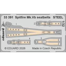 Eduard - Spitfire Mk.Vb seatbelts STEEL for Kotare