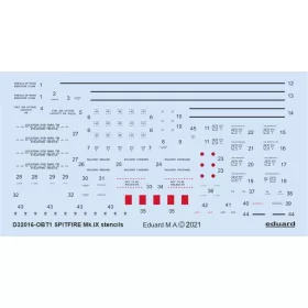 Eduard - Spitfire Mk.Ix Stencils For Tamiya/Revell