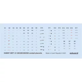 Eduard - Z-126/226/326/526 Cockpit Placards 1/48 Eduard
