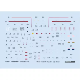 Eduard - A6M2 Stencils For Tamiya/Airfix/Hasegawa
