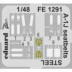 Eduard - A-1J seatbelts STEEL