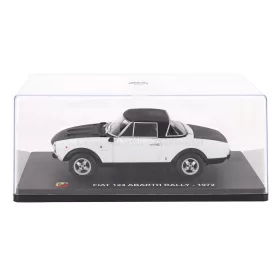   Edicola - FIAT 124 ABARTH RALLY 1972 - CON VETRINA - WITH SHOWCASE WHITE BLACK