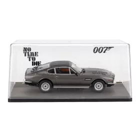   Edicola - ASTON MARTIN V8 VANTAGE VOLANTE 1977 - 007 JAMES BOND - NO TIME TO DIE - NON E' TEMPO PER MORIRE - CON VETRINA - WITH SHOWCASE DARK GREY MET