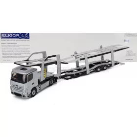   Eligor - MERCEDES BENZ ACTROS 5 1845 TRUCK CAR TRANSPORTER 2020 - EXCLUSIVE CARMODEL - CARS NOT INCLUDED GREY MET