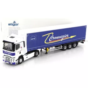   Eligor - RENAULT T520 TRUCK TELONATO CROUVEZIER TRANSPORTS 2021 WHITE BLUE