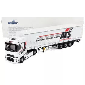  Eligor - RENAULT T-LINE HIGH TRUCK TELONATO ATS TRANSPORTS 2023 WHITE