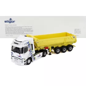   Eligor - RENAULT T480 TRUCK CASSONE RIBALTABILE GARNIER TRANSPORTS 2021 WHITE YELLOW