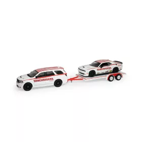   Greenlight - 2018 Dodge Durango and 2016 Dodge Challenger SRT/Hellcat with Flatbed Trailer - Racing Hitch & Tow Series 6
