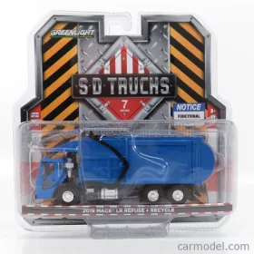   Greenlight - Mack Truck Portarifiuti La Refuse Recycle 3-Assi 2019 Blue