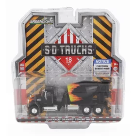   Greenlight - MACK GRANITE TRUCK CEMENT MIXER BETONIERA 3-ASSI 2019 BLACK