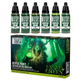   Green Stuff World - Faded Green / Paint Set - Faded Green (6 pcs)