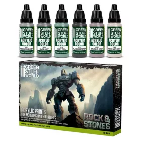   Green Stuff World - Rock Stone / Paint Set - Rock Stone (6 pcs)