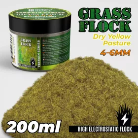   Green Stuff World - Static Grass Flock 4-6mm - DRY YELLOW PASTURE - 200 ml
