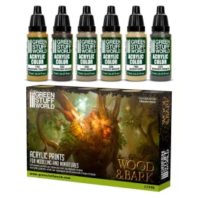   Green Stuff World - Paint Set Acrylic colors WOOD & BARK ( 6)