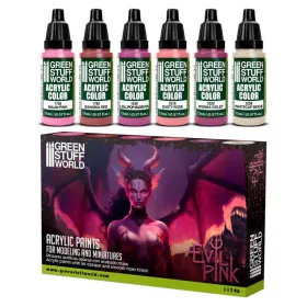 Green Stuff World - Paint Set Acrylic colors - EVIL PINK (6)