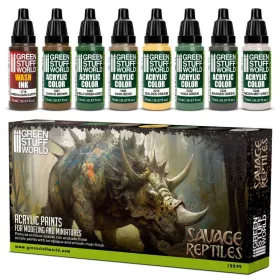 Green Stuff World - Paint Set - Savage Reptiles (8 pcs)