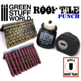   Green Stuff World - Miniature roof Punch DARK GREY - ROOF TILE