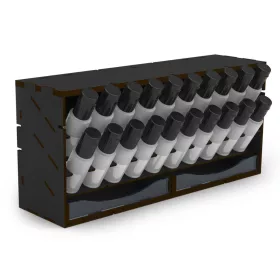   Green Stuff World - MDF Paint Organizer - HORIZONTAL (17ml) - COMPACT - BLACK