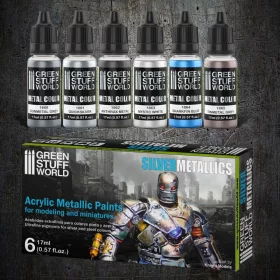 Green Stuff World - Metallic Paints Set - Silver