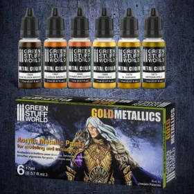 Green Stuff World - Metallic Paints Set - Gold