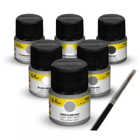 Heller - Colour Set Civil Aircraft Acrylic 6 x 12 ml + Brush