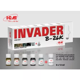   ICM - Acrylic paint set for Invader B-26K and other Vietnam aircraft 6 12 ml