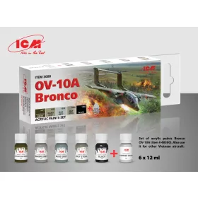  ICM - Acrylic paint set for OV-10A Bronco and other Vietnam aircraft 6 12 ml