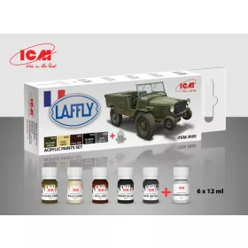   ICM - Acrylic paint set for Laffly V15T and French vehicles 6 12 ml