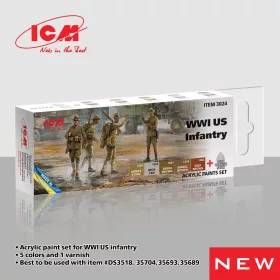 ICM - Acrylic Paint Set for WWI US Infantry 6 12 ml