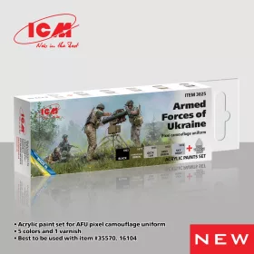   ICM - Acrylic paint set Armed Forces of Ukraine (Pixel camouflage uniform 6 12 ml