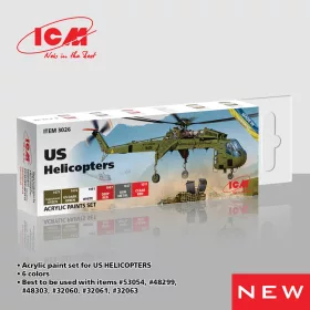 ICM - Acrylic paint set for US Helicopters 6 12 ml