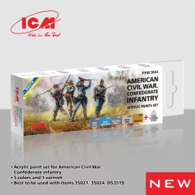   ICM - Acrylic paint set for American Civil War. Confederate infantry 6 x 12 ml