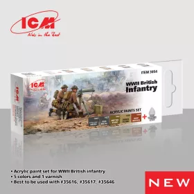ICM - Acrylic Paint Set for WWII British infantry 6 x12 ml