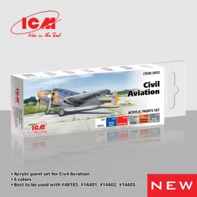 ICM - Acrylic Paint Set for Civil Aviation 6 x12 ml