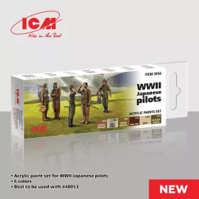 ICM - Acrylic Paint Set for WWII Japanese pilots 6 x12 ml
